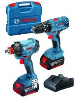 Bosch 18V Twin Pack - GSB 18V-21 Combi + GDX 18V-180 Impact Driver/Wrench 2 x 4.0Ah Batteries, Charger & Case £199.00